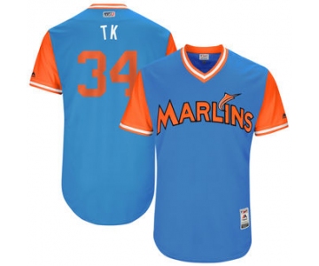 Men's Miami Marlins Tom Koehler T.K. Majestic Blue 2017 Players Weekend Authentic Jersey