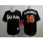 Miami Marlins #16 Jose Fernandez Black Jersey