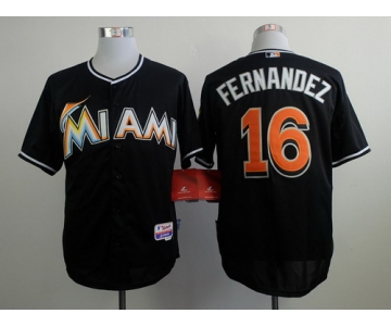 Miami Marlins #16 Jose Fernandez Black Jersey