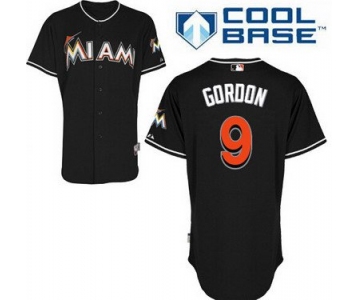 Miami Marlins #9 Dee Gordon Black Jersey