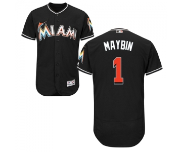 Miami marlins #1 Cameron Maybin Black Flexbase Authentic Collection Stitched Baseball Jersey