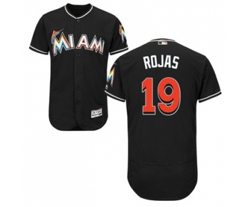 Miami marlins #19 Miguel Rojas Black Flexbase Authentic Collection Stitched Baseball Jersey