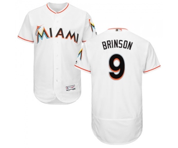 Miami marlins #9 Lewis Brinson White Flexbase Authentic Collection Stitched Baseball Jersey