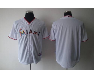 Miami marlins Blank White 2018 Home Stitched MLB Jersey