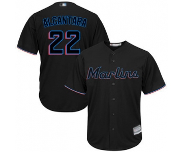 marlins #22 Sandy Alcantara Black New Cool Base Stitched Baseball Jersey