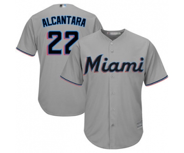 marlins #22 Sandy Alcantara Grey New Cool Base Stitched Baseball Jersey
