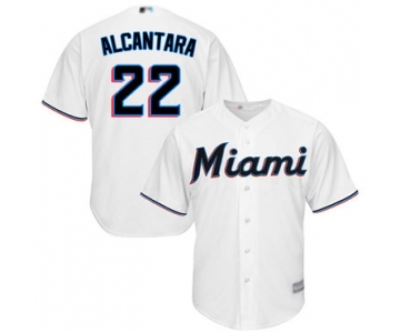 marlins #22 Sandy Alcantara White New Cool Base Stitched Baseball Jersey