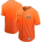 marlins Blank Orange Fade Authentic Stitched Baseball Jersey