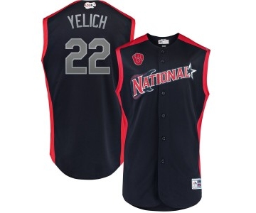 MLB National League 22 Christian Yelich Navy 2019 All-Star Game Men Jersey