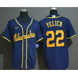 Men's Milwaukee Brewers #22 Christian Yelich Light Blue Stitched MLB Cool Base Nike Jersey