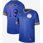 Brewers #19 Robin Yount Royal Authentic Cooperstown Collection Stitched Baseball Jersey