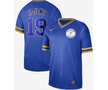 Brewers #19 Robin Yount Royal Authentic Cooperstown Collection Stitched Baseball Jersey