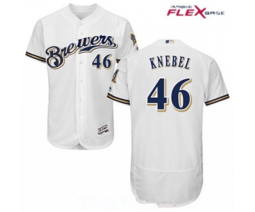 Men's Milwaukee Brewers #46 Corey Knebel White Flexbase Authentic Collection MLB Jersey