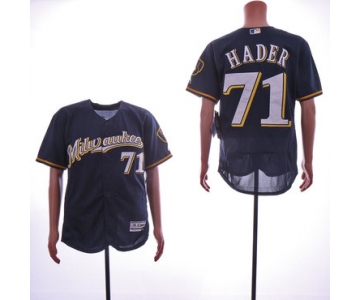 Men's Milwaukee Brewers #71 Josh Hader Navy Flexbase Jersey