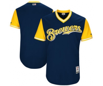 Men's Milwaukee Brewers Majestic Navy 2017 Players Weekend Authentic Team Jersey