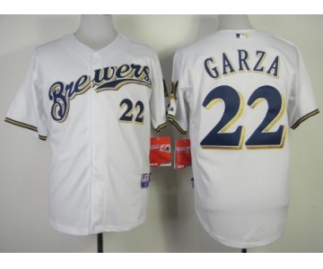 Milwaukee Brewers #22 Matt Garza White Jersey