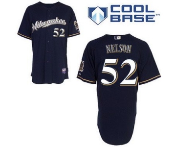 Milwaukee Brewers #52 Jimmy Nelson 2014 Navy Blue Jersey