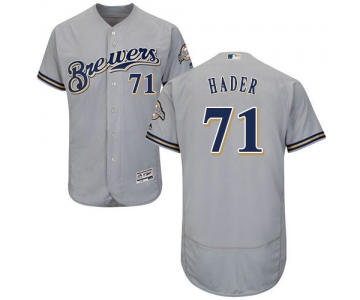 Milwaukee Brewers 71 Josh Hader Grey Flexbase Authentic Collection Stitched Baseball Jersey