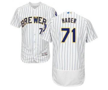 Milwaukee Brewers 71 Josh Hader White Strip Flexbase Authentic Collection Stitched Baseball Jersey