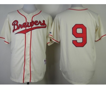 Milwaukee Brewers #9 Jean Segura 1948 Cream With Red Jersey