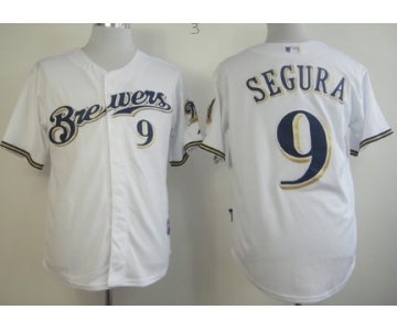 Milwaukee Brewers #9 Jean Segura White Jersey