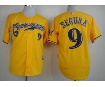 Milwaukee Brewers #9 Jean Segura Yellow Jersey