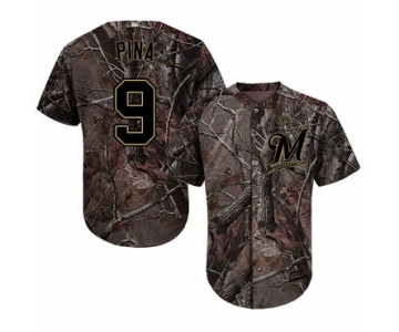 Milwaukee Brewers #9 Manny Pina Camo Realtree Collection Cool Base Stitched MLB Jersey