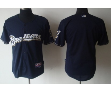 Milwaukee Brewers Blank Navy Blue Jersey