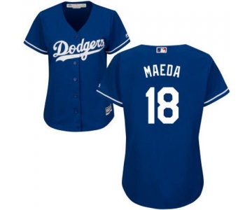 Dodgers #18 Kenta Maeda Blue Alternate Women's Stitched Baseball Jersey