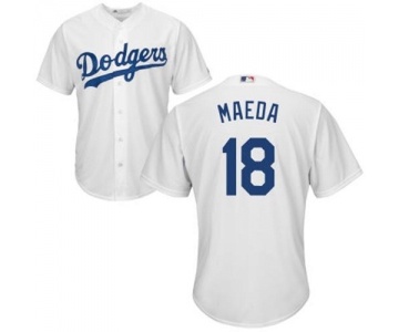 Dodgers #18 Kenta Maeda White Cool Base Stitched Youth Baseball Jersey