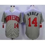 Men's Minnesota Twins #14 Kent Hrbek Grey 1987 Throwback Jersey