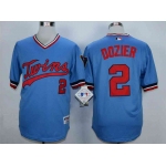 Men's Minnesota Twins #2 Brian Dozier Blue Cooperstown Jersey