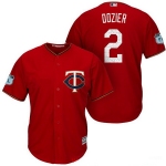 Men's Minnesota Twins #2 Brian Dozier Red 2017 Spring Training Stitched MLB Majestic Cool Base Jersey