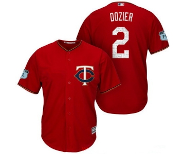 Men's Minnesota Twins #2 Brian Dozier Red 2017 Spring Training Stitched MLB Majestic Cool Base Jersey