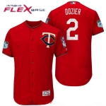 Men's Minnesota Twins #2 Brian Dozier Red 2017 Spring Training Stitched MLB Majestic Flex Base Jersey