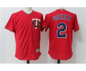 Men's Minnesota Twins #2 Brian Dozier Red Alternate Stitched MLB Majestic Cool Base Jersey