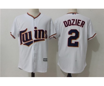Men's Minnesota Twins #2 Brian Dozier White Home Stitched MLB Majestic Cool Base Jersey