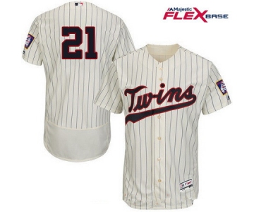 Men's Minnesota Twins #21 Jason Castro Cream Alternate Stitched MLB Majestic Flex Base Jersey