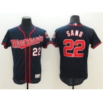 Men's Minnesota Twins #22 Miguel Sano Navy Blue 2016 Flexbase Majestic Baseball Jersey