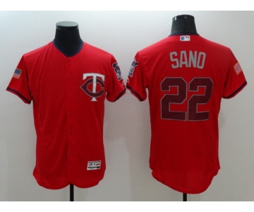 Men's Minnesota Twins #22 Miguel Sano Red Fashion Stars & Stripes 2016 Flexbase MLB Independence Day Jersey