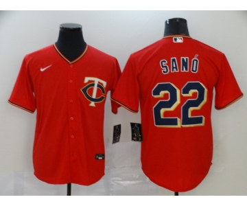 Men's Minnesota Twins #22 Miguel Sano Red Stitched MLB Cool Base Nike Jersey