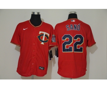 Men's Minnesota Twins #22 Miguel Sano Red Stitched MLB Flex Base Nike Jersey