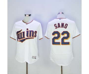 Men's Minnesota Twins #22 Miguel Sano White Home 2016 Flexbase Majestic Baseball Jersey