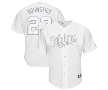 Men's Minnesota Twins 23 Nelson Cruz Boomstick White 2019 Players' Weekend Player Jersey