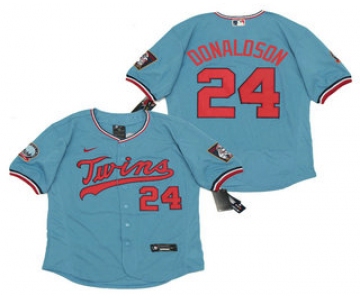 Men's Minnesota Twins #24 Josh Donaldson Light Blue Stitched MLB Flex Base Nike Jersey