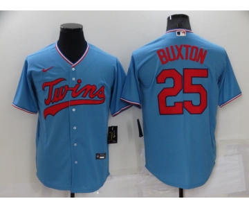 Men's Minnesota Twins #25 Byron Buxton Light Blue Pullover Throwback Cooperstown Nike Jersey