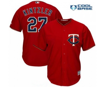 Men's Minnesota Twins #27 Brandon Kintzler Scarlet Red Stitched MLB Majestic Cool Base Jersey