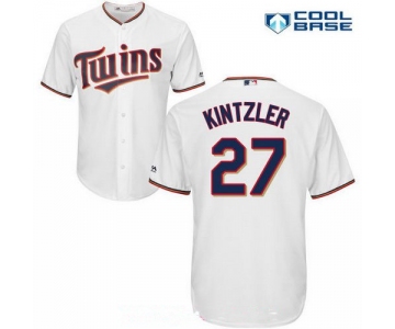 Men's Minnesota Twins #27 Brandon Kintzler White Stitched MLB Majestic Cool Base Jersey