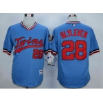 Men's Minnesota Twins #28 Bert Blyleven Blue Cooperstown Jersey