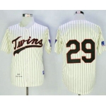 Men's Minnesota Twins #29 Rod Carew 1969 Cream Mitchell & Ness Throwback Jersey